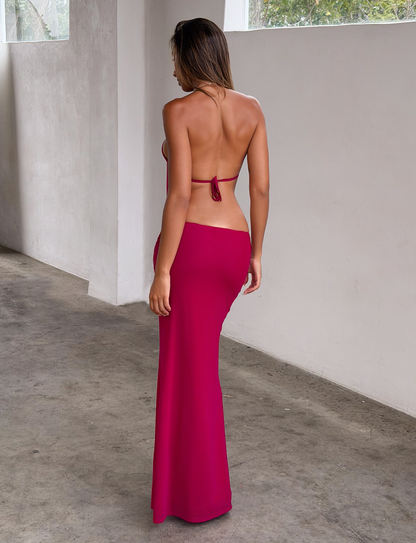 EVANNA MAXI DRESS - BERRY