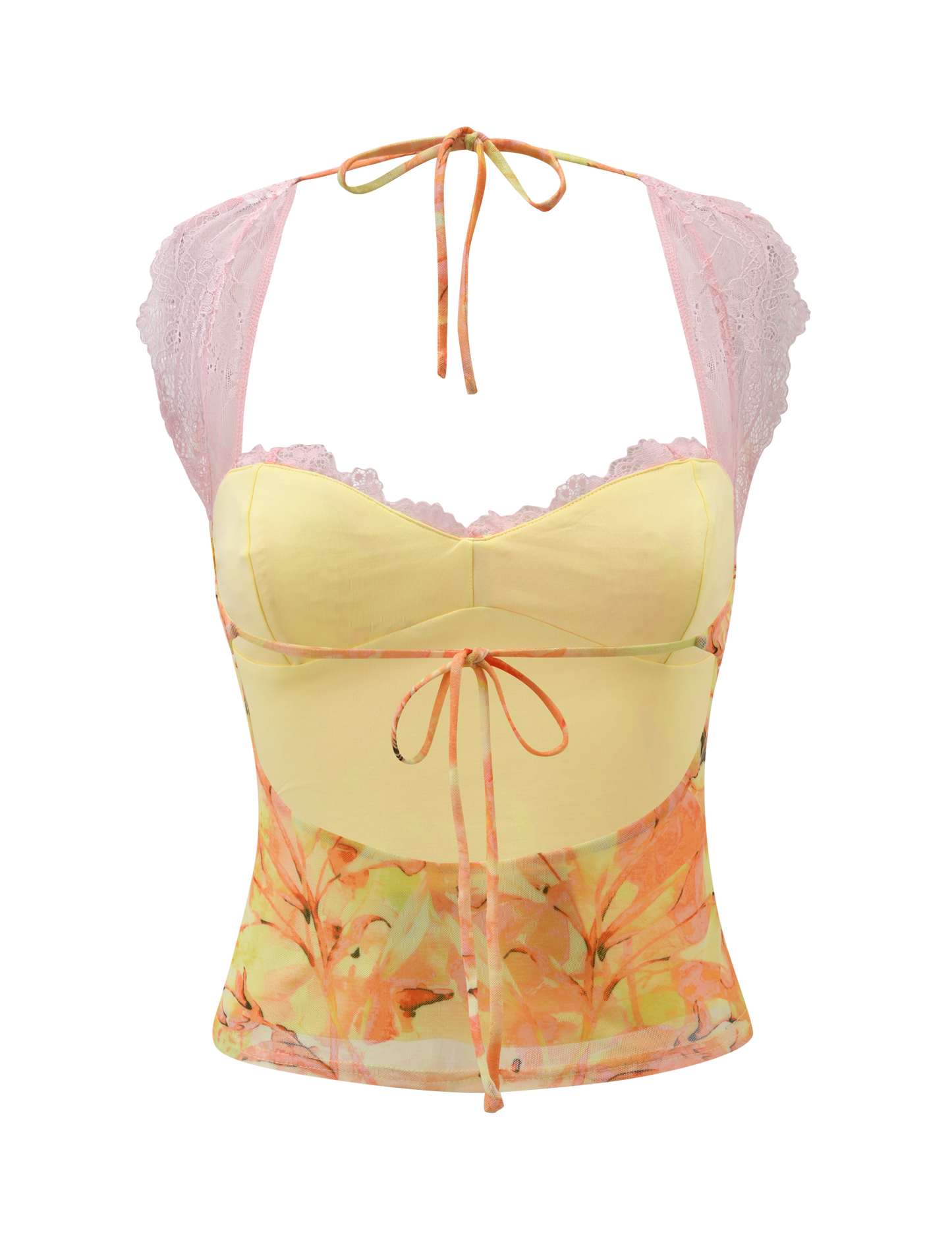 DUNE MESH TOP - CREAMSICLE