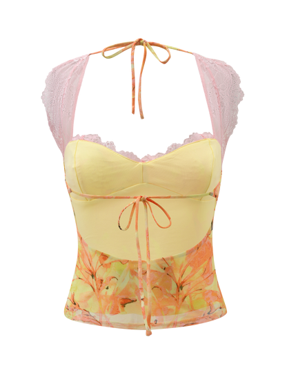 DUNE MESH TOP - CREAMSICLE