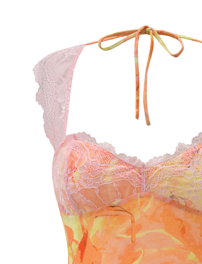 DUNE MESH TOP - CREAMSICLE