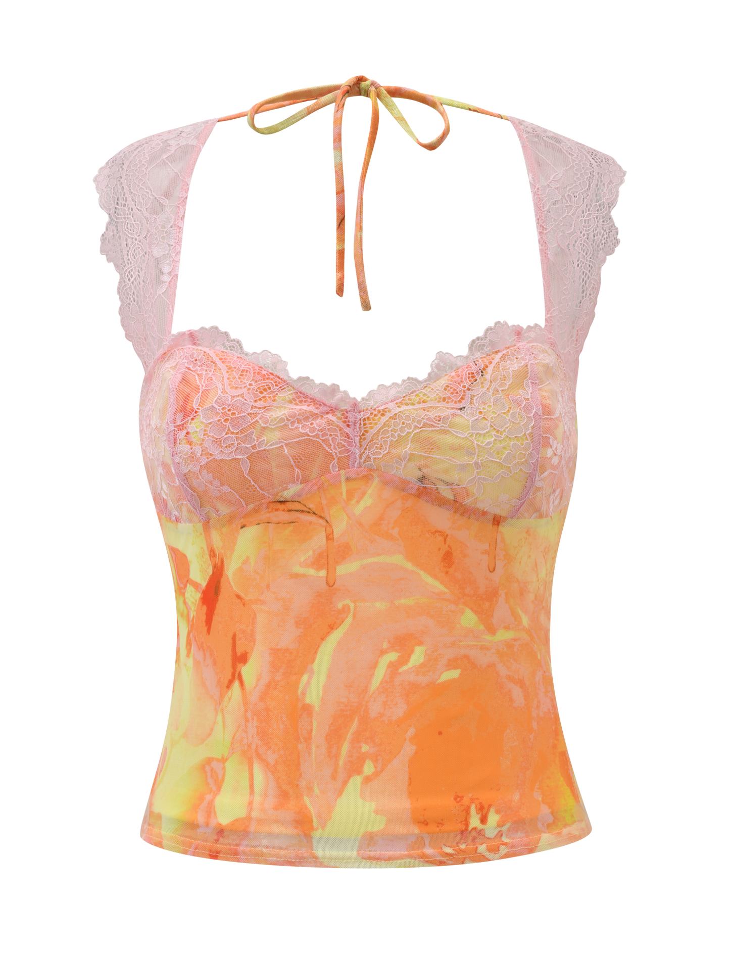 DUNE MESH TOP - CREAMSICLE