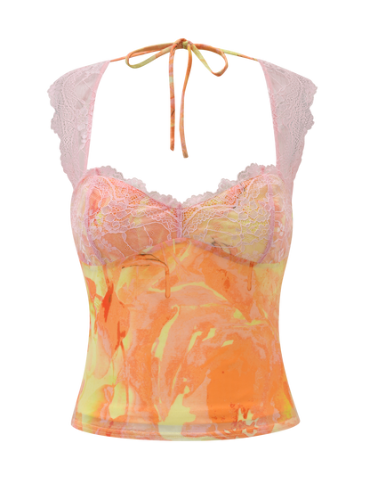 DUNE MESH TOP - CREAMSICLE