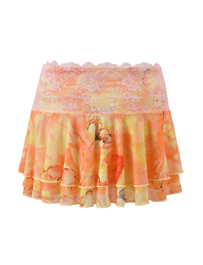 DUNE MESH SKIRT - CREAMSICLE