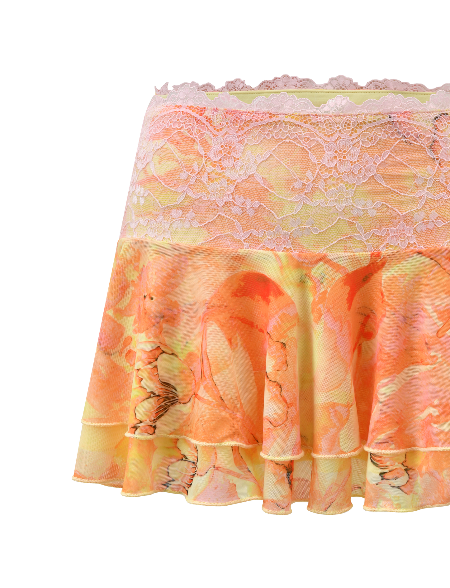 DUNE MESH SKIRT - CREAMSICLE