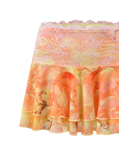 DUNE MESH SKIRT - CREAMSICLE