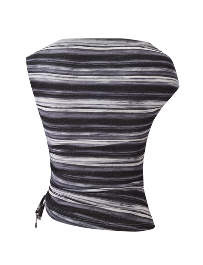 BRAELYN TOP - GREY STRIPE