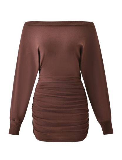 JANINE MINI DRESS - CHOCOLATE