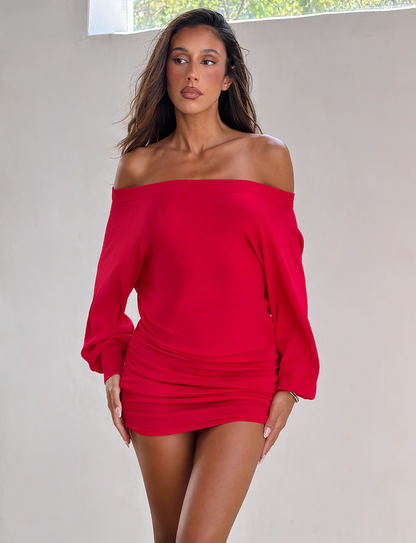 JANINE MINI DRESS - RED
