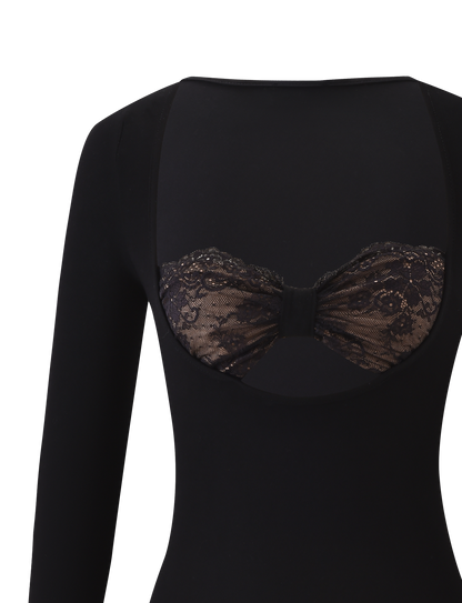 DAMELA LONG SLEEVE TOP - BLACK