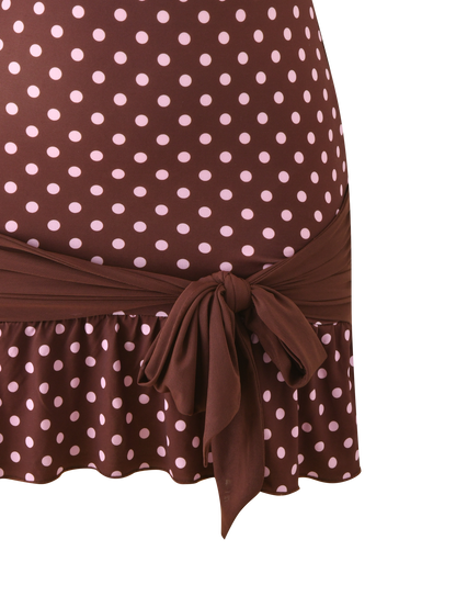 TOVE MINI DRESS - CHOCOLATE POLKA DOT