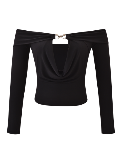 JENESIS LONG SLEEVE TOP - BLACK