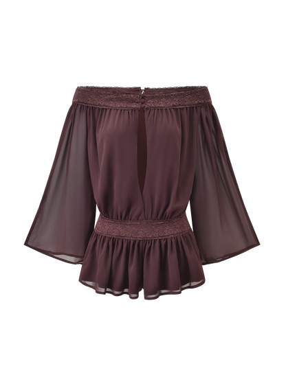 TESSIE PLAYSUIT - BROWN