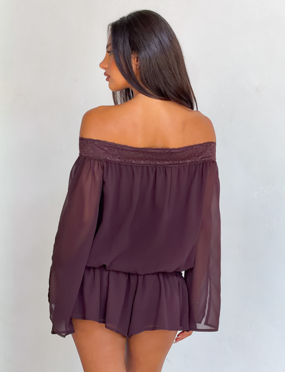 TESSIE PLAYSUIT - BROWN