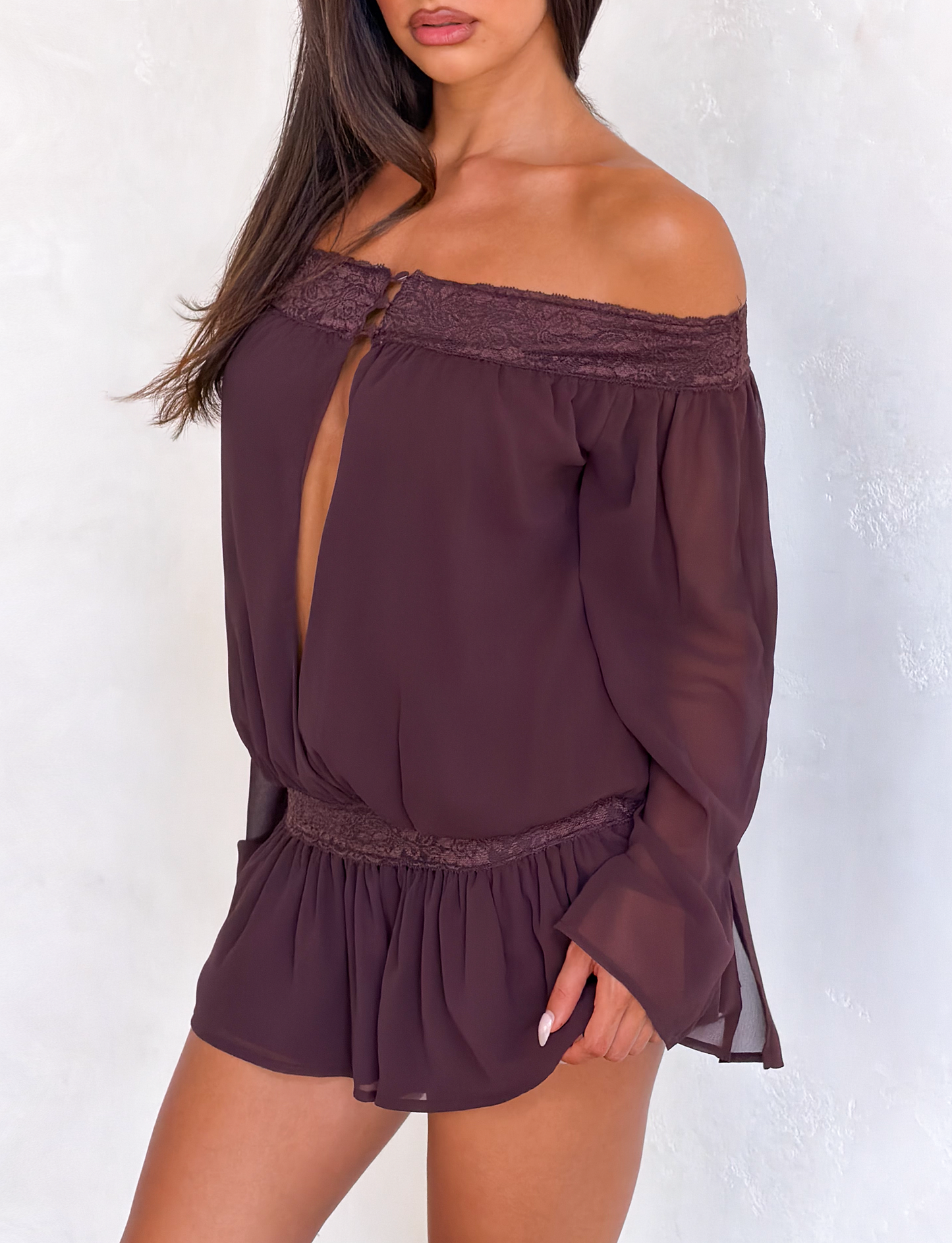 TESSIE PLAYSUIT - BROWN
