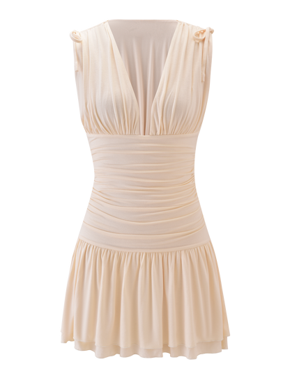 HALONA MINI DRESS - CREAM