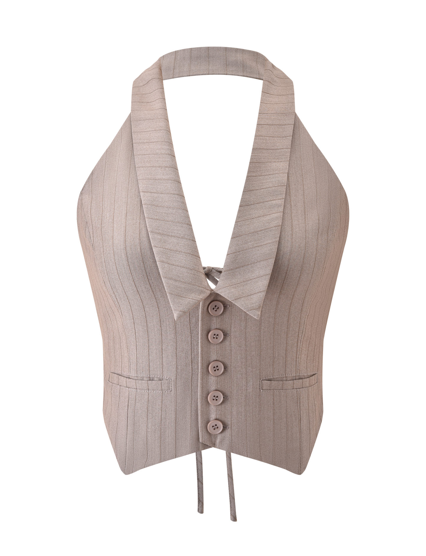 FEDRA VEST - TAN PINSTRIPE