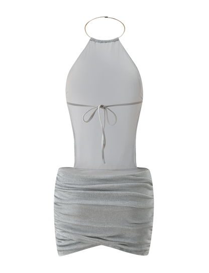 EVANNA MINI DRESS - SILVER