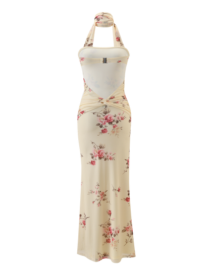 DANIELA SCARF DRESS - YELLOW FLORAL