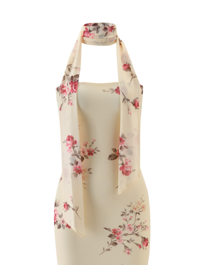 DANIELA SCARF DRESS - YELLOW FLORAL