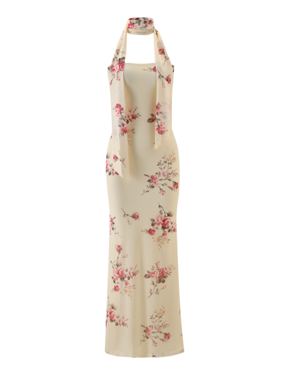 DANIELA SCARF DRESS - YELLOW FLORAL