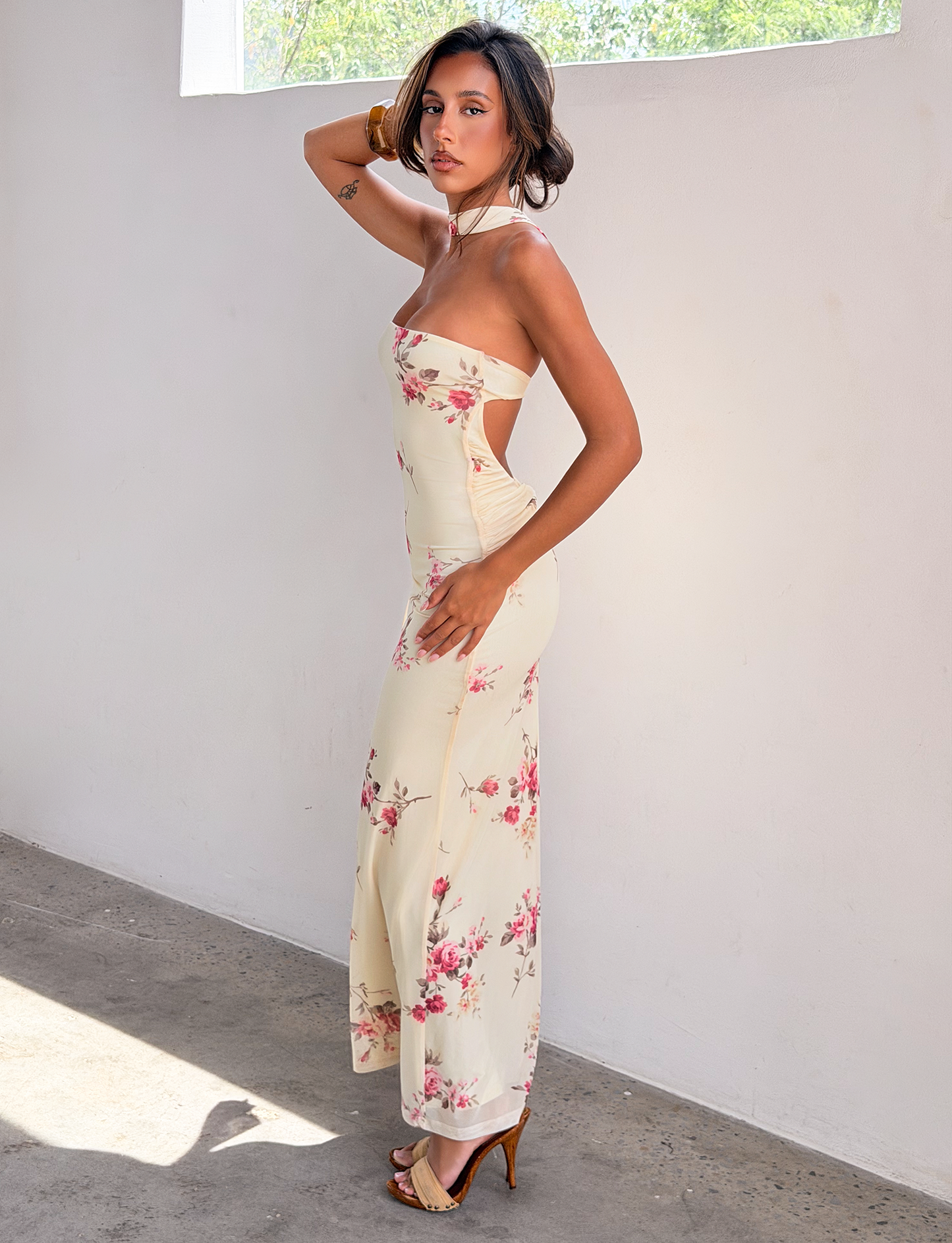 DANIELA SCARF DRESS - YELLOW FLORAL