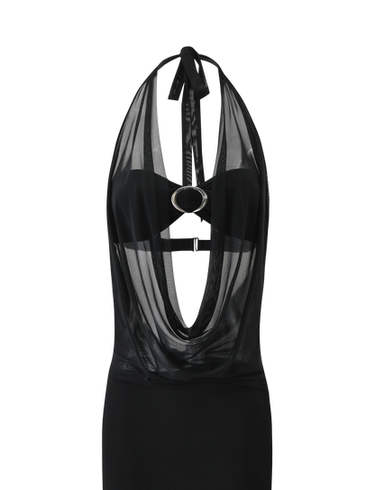 MAKENA TWO-PIECE MAXI DRESS - BLACK