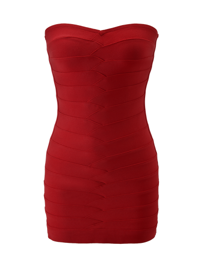 NIYA BANDAGE DRESS - RED