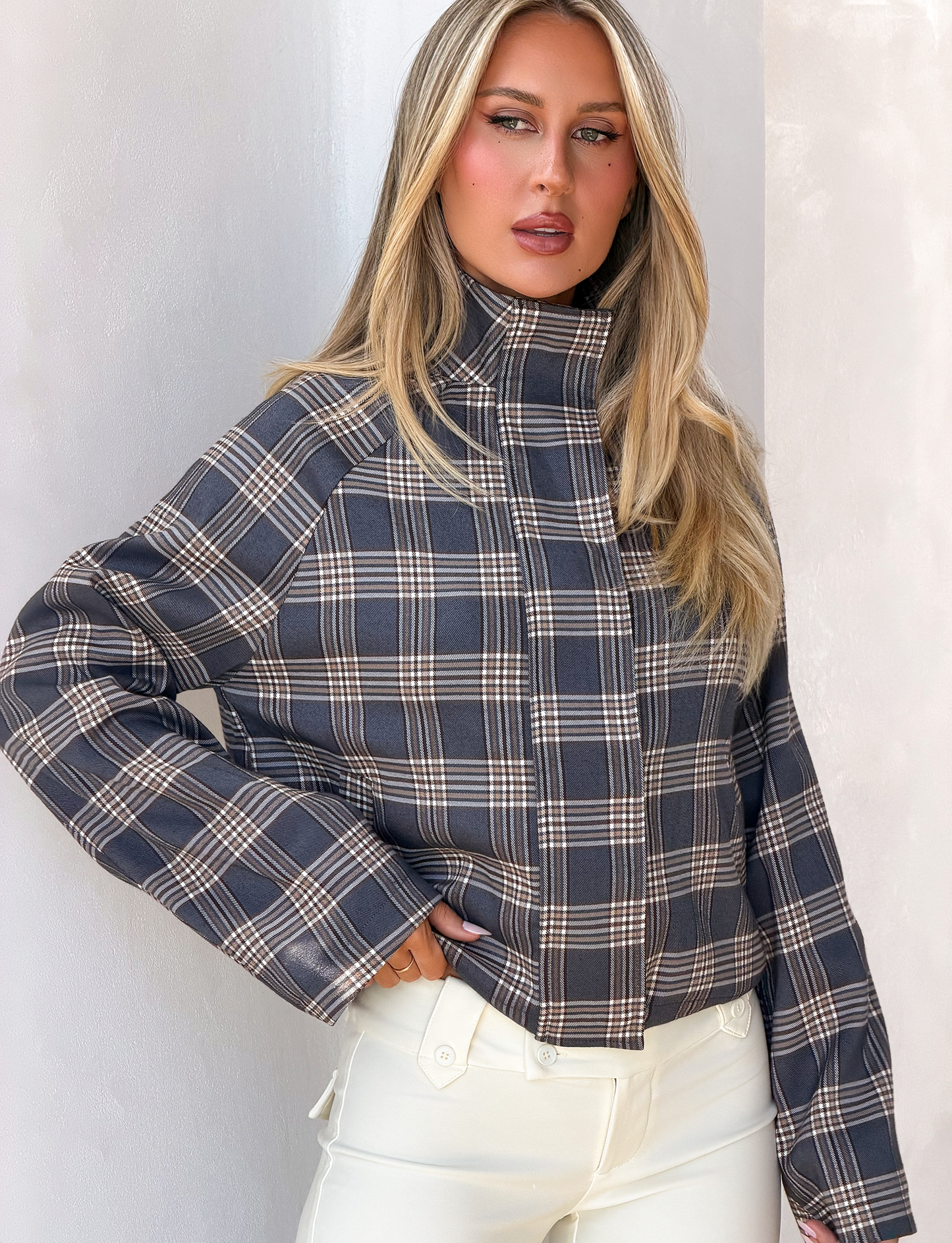 LENNEX JACKET - GREY CHECK