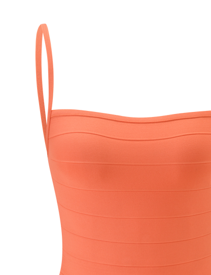 MIDORI BANDAGE DRESS - CORAL