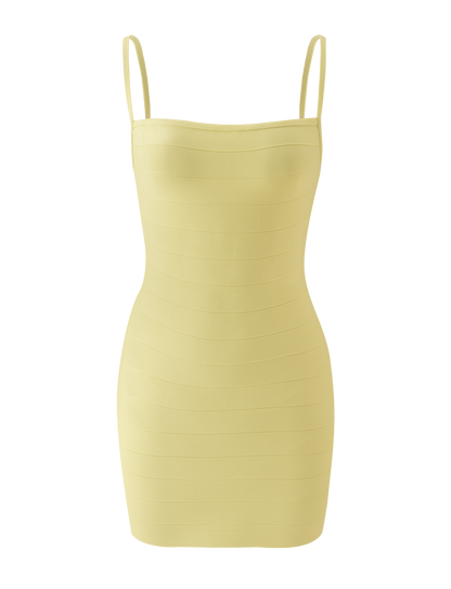 MIDORI BANDAGE DRESS - YELLOW