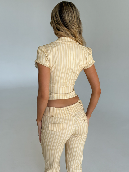 KITTIE SHIRT - YELLOW STRIPE