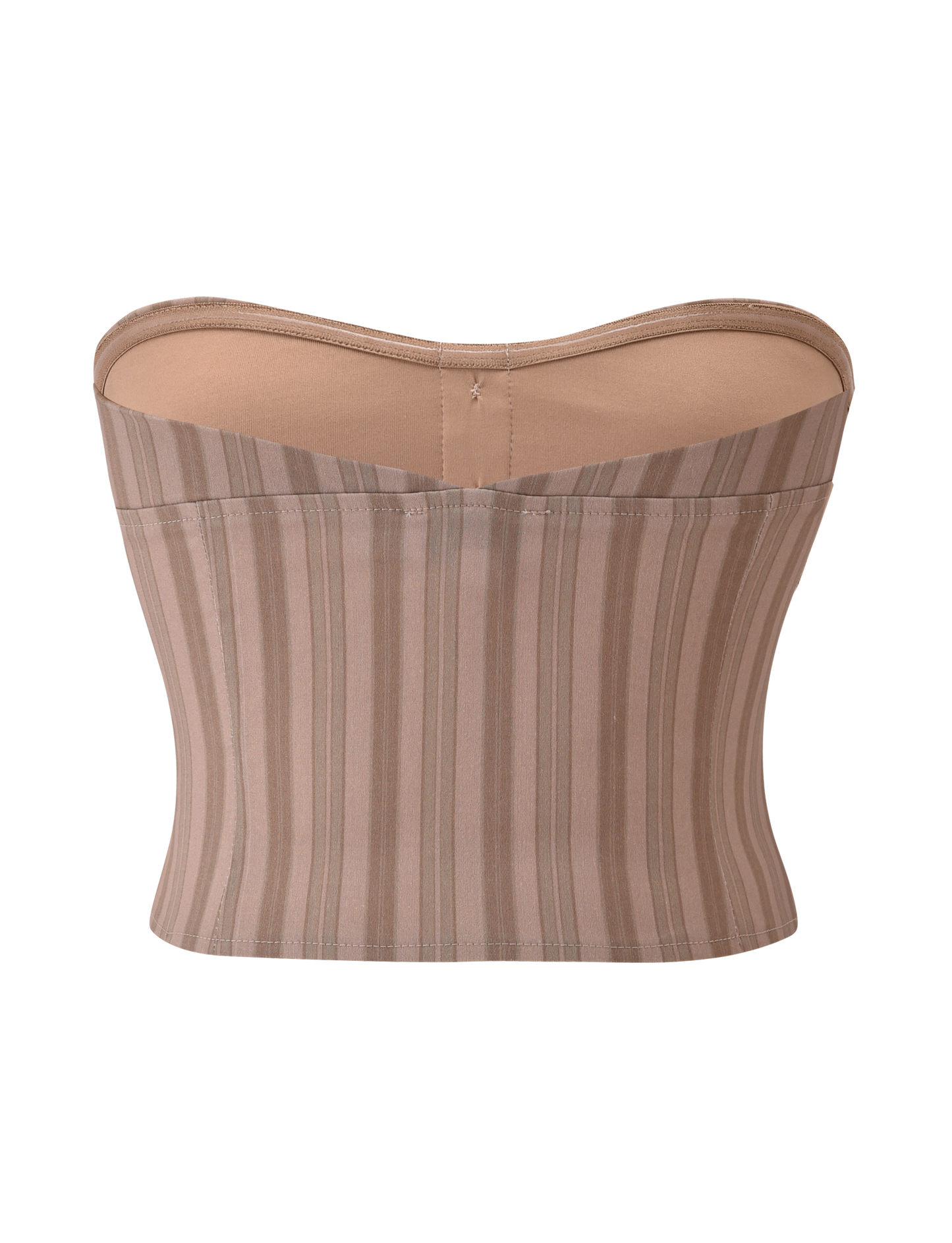 KITTIE STRAPLESS CORSET - TAUPE STRIPE