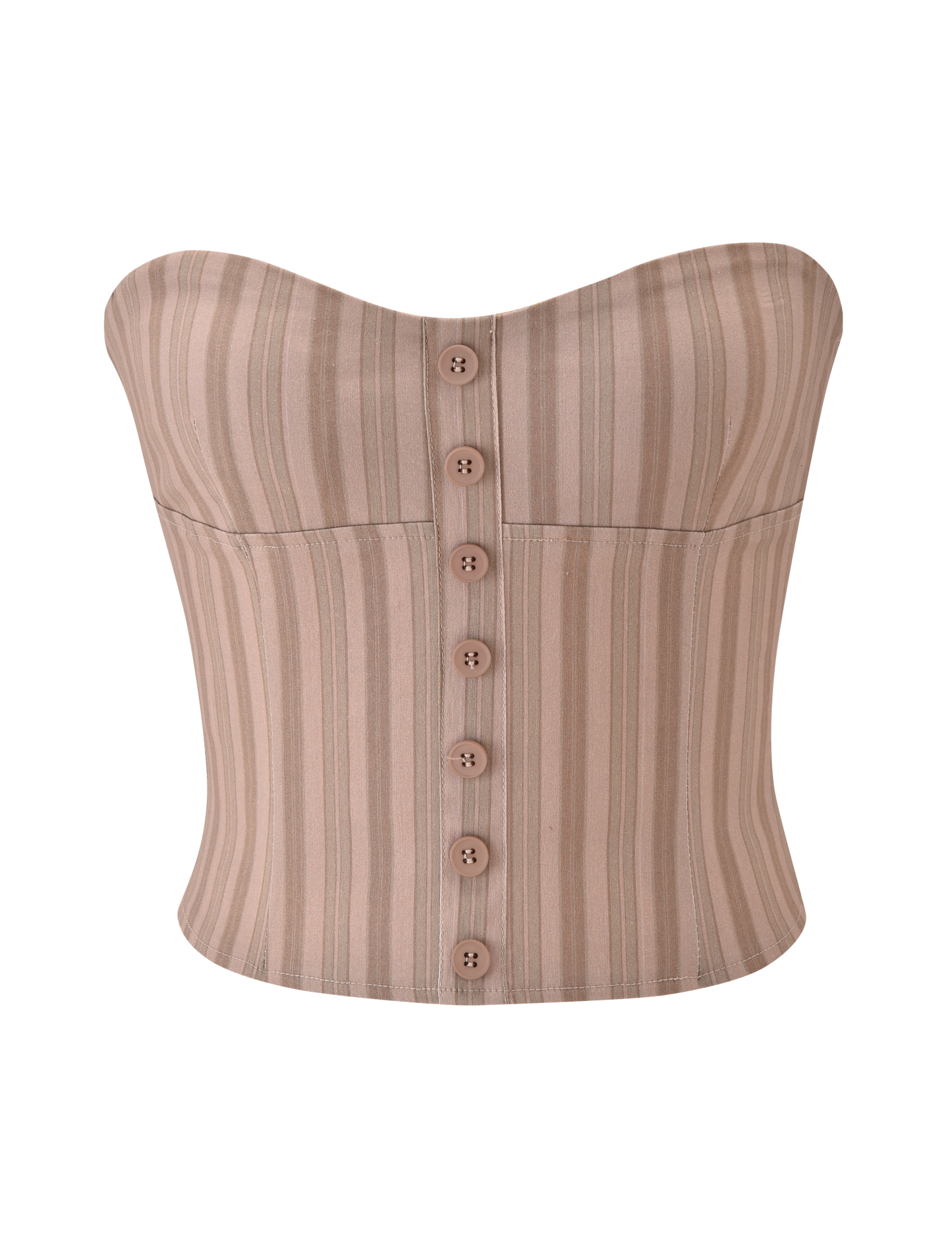 KITTIE STRAPLESS CORSET - TAUPE STRIPE