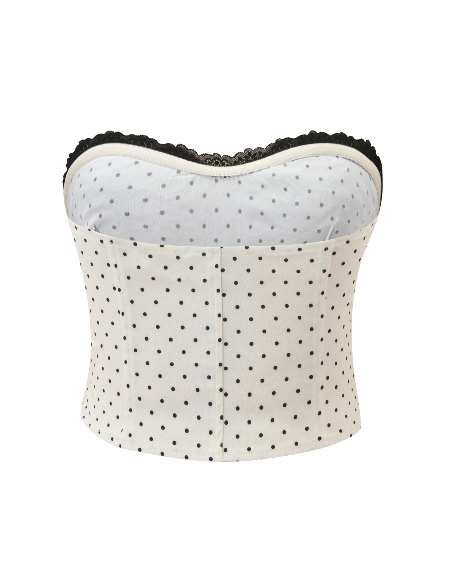 KITTIE  LACE CORSET - CREAM DOT