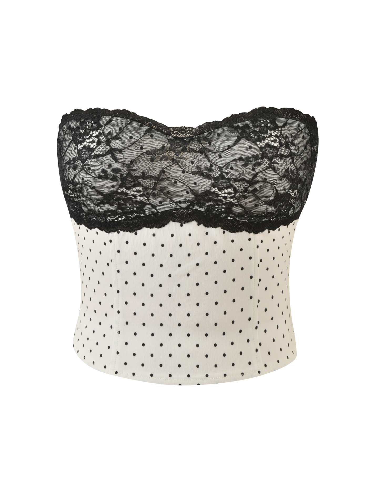 KITTIE  LACE CORSET - CREAM DOT