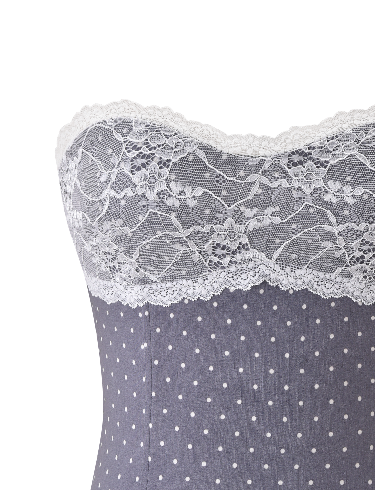 KITTIE LACE CORSET - GREY DOT