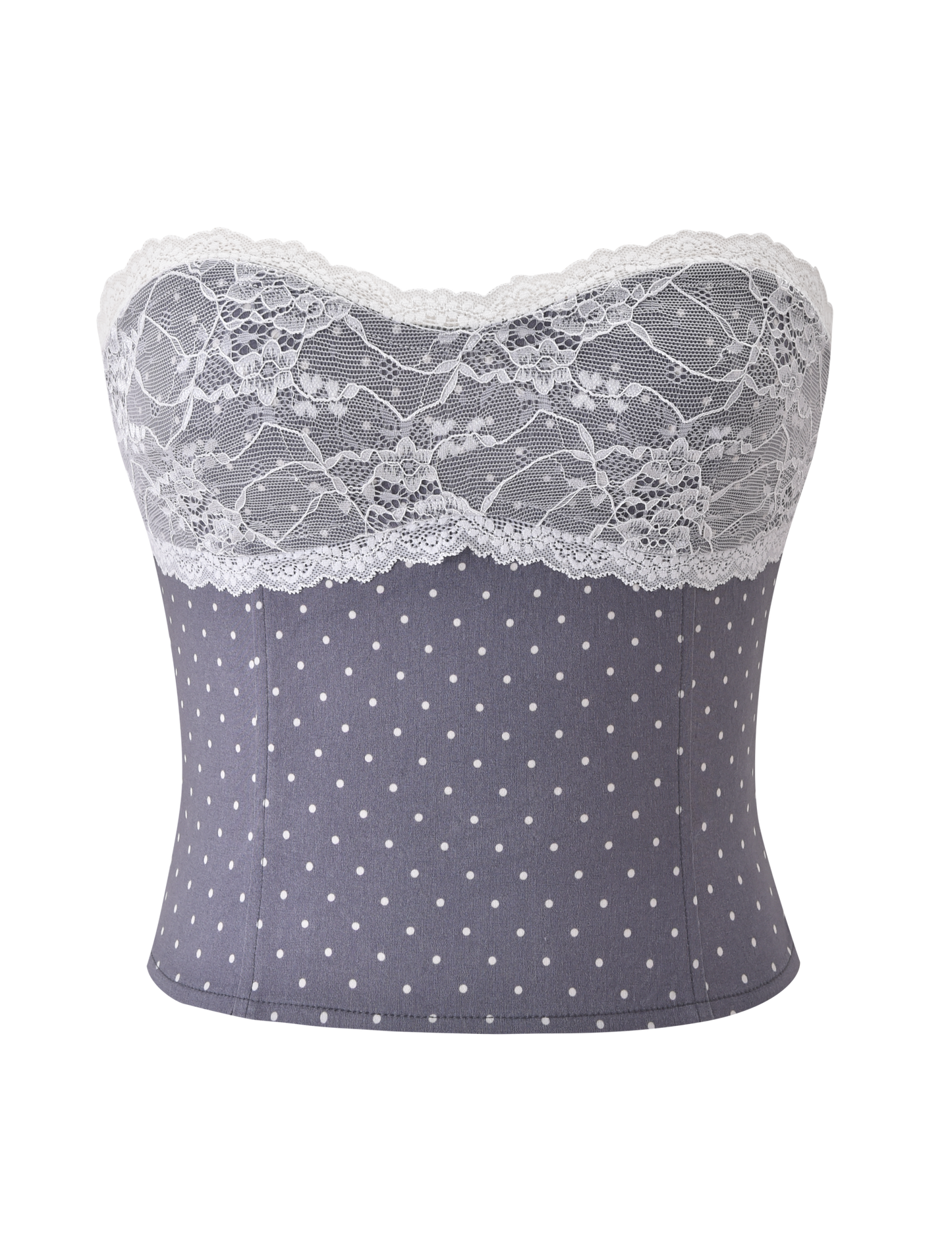 KITTIE LACE CORSET - GREY DOT