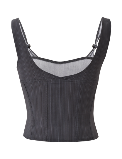 KITTIE CORSET - GREY STRIPE