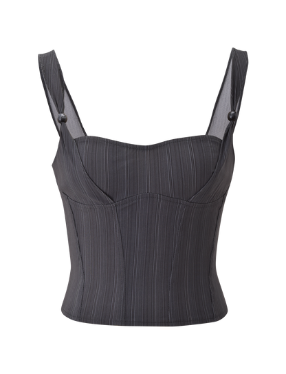 KITTIE CORSET - GREY STRIPE