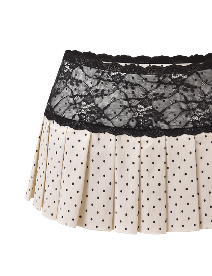 KITTIE LACE SKORT - CREAM DOT