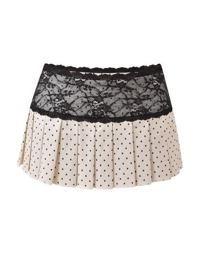 KITTIE LACE SKORT - CREAM DOT