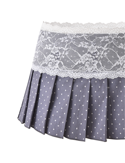 KITTIE LACE SKORT - GREY DOT
