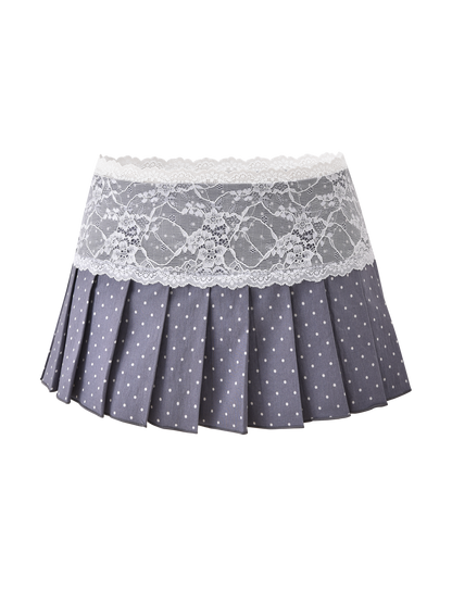 KITTIE LACE SKORT - GREY DOT