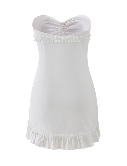 KITTIE STRAPLESS DRESS - WHITE