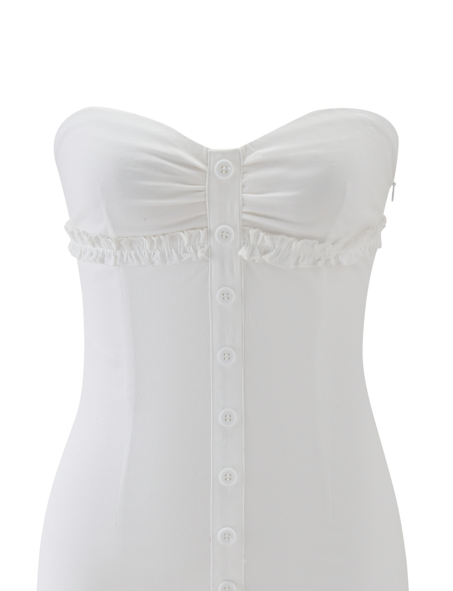 KITTIE STRAPLESS DRESS - WHITE