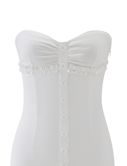 KITTIE STRAPLESS DRESS - WHITE