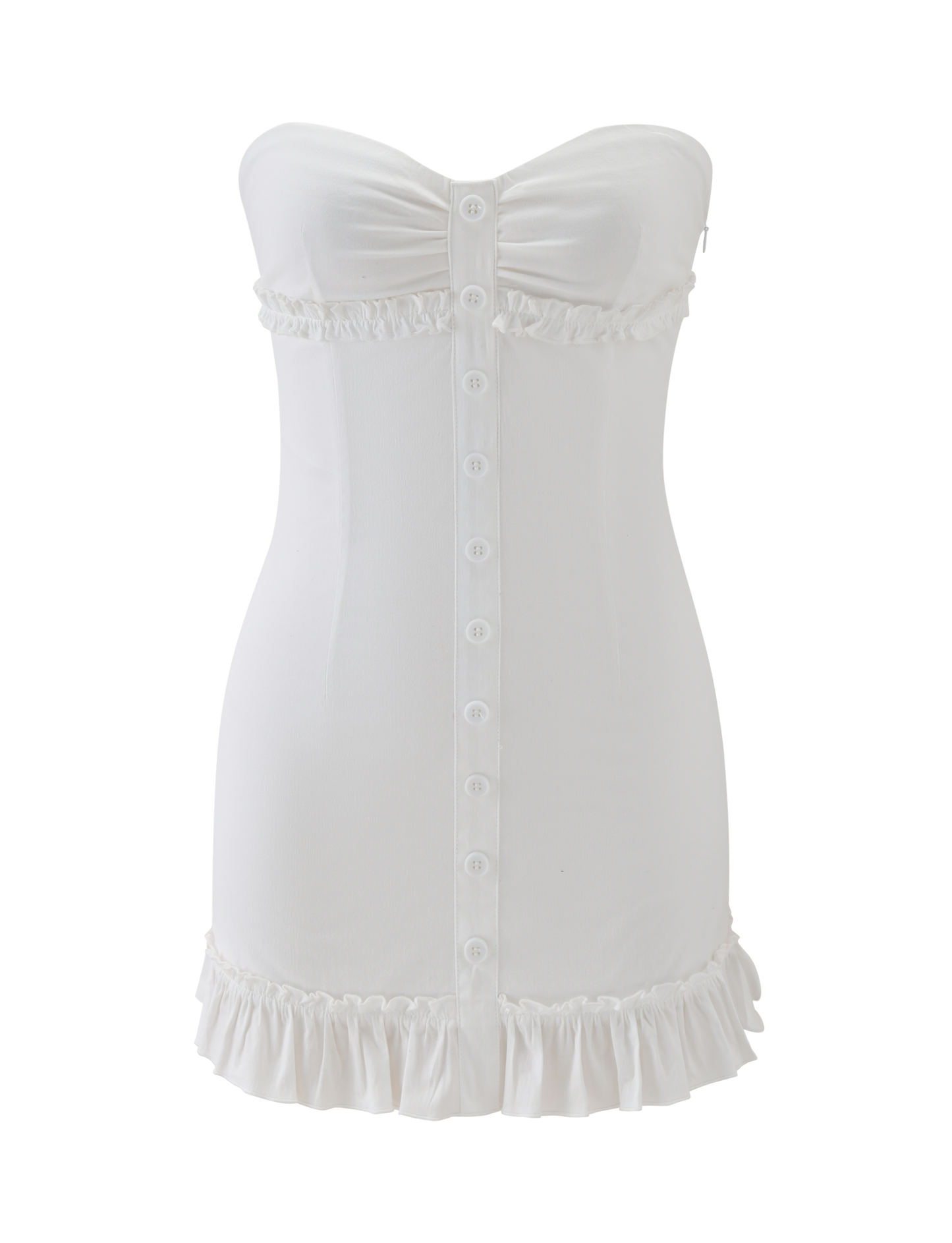 KITTIE STRAPLESS DRESS - WHITE
