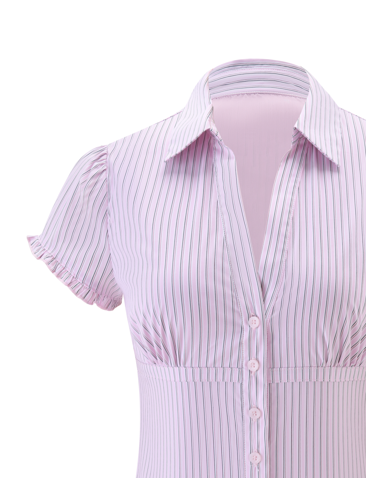 VALERIE SHORT SLEEVE SHIRT - PINK STRIPE