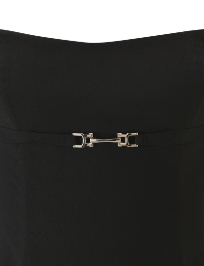 KITTIE BUCKLE TOP - BLACK