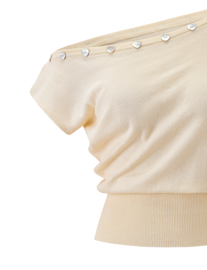TYLA SLEEVELESS KNIT TOP - CREAM